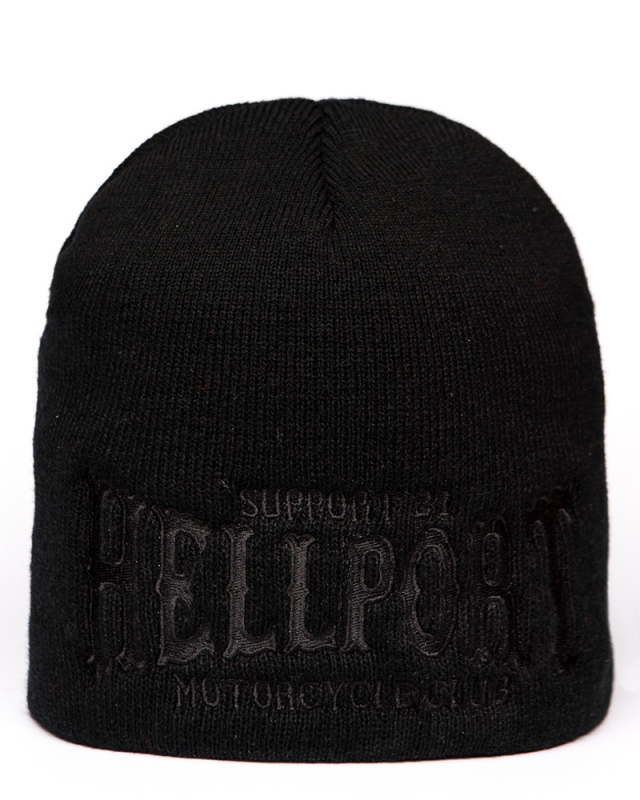 BEANIE: SUPPORT 81 MOTORCYCLE CLUB HELLPORT |  Black - Black